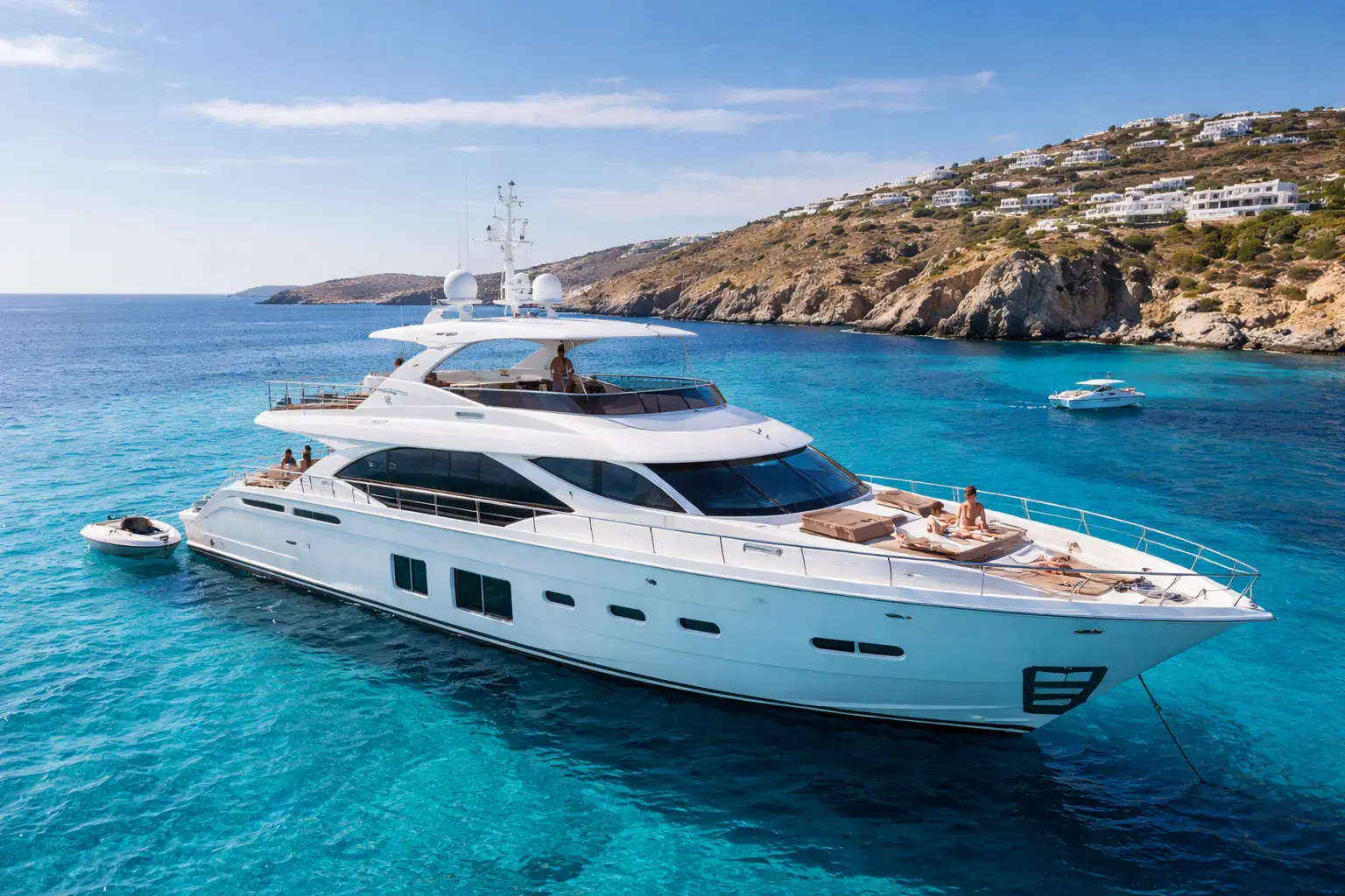 High-end yacht charter experience in Mykonos Greece